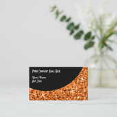 Glitz-orange schwarze Kurven-Visitenkarteschablone Visitenkarte (Stehend Vorderseite)