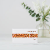 Glitz Orange Stripe Visitenkarte weiß (Stehend Vorderseite)