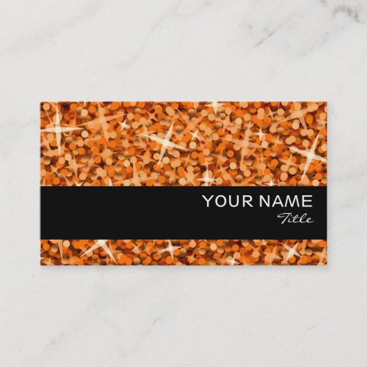 Glitz Orange Visitenkarten-Vorlage Visitenkarte (Vorderseite)