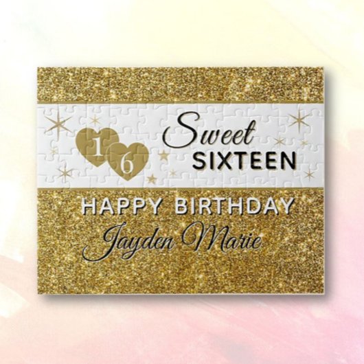 Glitz!! Personalisierter 16. Geburtstag Puzzle