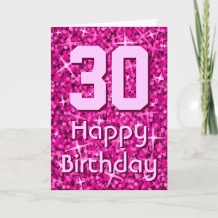 Glitz Pink 'Age' "Happy Birthday" Grüße Karte