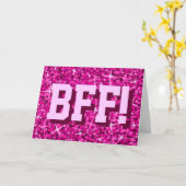 Glitz Pink 'BESTE FREUNDIN' Grüße Karte (Gelbe Blume)