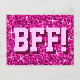 Glitz Pink 'BESTE FREUNDIN' Postkarte