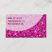 Glitz Pink Curve Visitenkartenvorlage Visitenkarte (Rückseite)