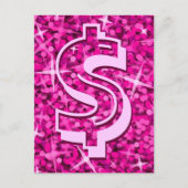 Glitz Pink Dollar Postkarte (Vorderseite)
