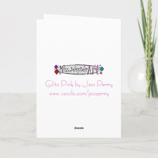 Glitz Pink dollar "$" "Your Text" greetings card Karte (Rückseite)