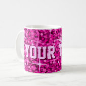 Glitz Pink druckt Tasse "Ihr Text" (Vorderseite Links)