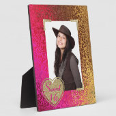 Glitz Pink & Gold Sweet 16 Foto Plaque Fotoplatte (Seite)