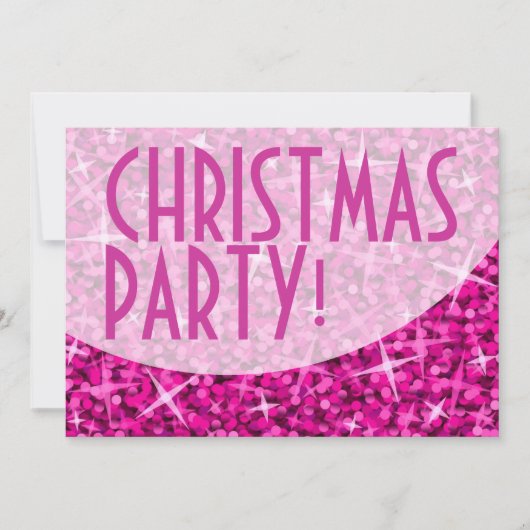 Glitz Pink-Kurve Einladung "Weihnachts-Party" (Vorderseite)