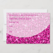 Glitz Pink-Kurve Einladung "Weihnachts-Party" (Rückseite)