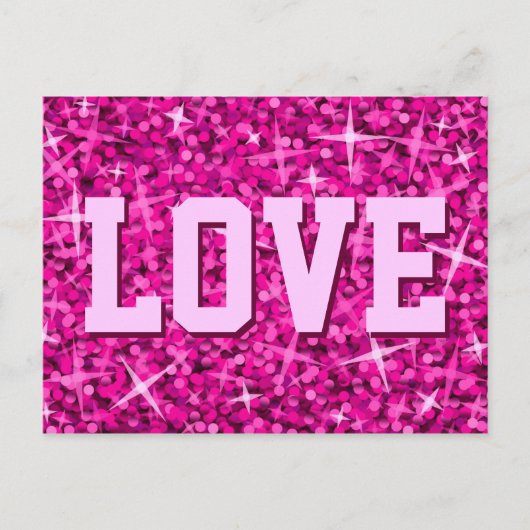 Glitz Pink 'LIEBE' Postkarte (Vorderseite)