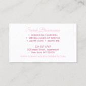 Glitz Pink Luxury Reinigungsmädchen Janitorial Visitenkarte (Rückseite)