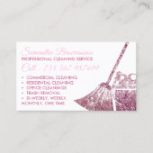 Glitz Pink Luxury Reinigungsmädchen Janitorial Visitenkarte (Vorderseite)