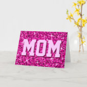 Glitz Pink "MAMA" Grüße Karte (Gelbe Blume)