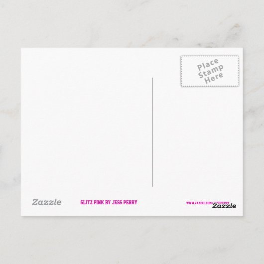 Glitz Pink 'OMG' Postkarte (Rückseite)