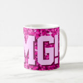 Glitz Pink Print Tasse 'OMG'! (VorderseiteRechts)