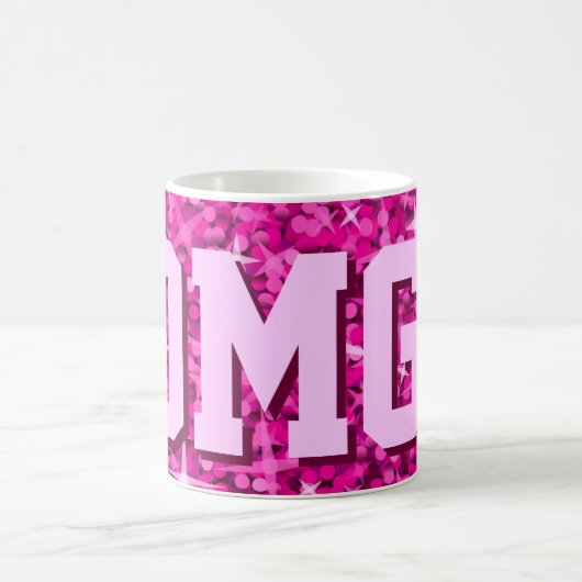 Glitz Pink Print Tasse 'OMG'! (Mittel)