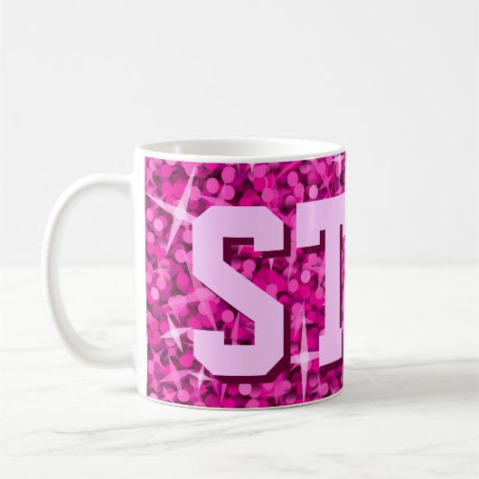 Glitz Pink Print Tasse 'STAR' (Links)