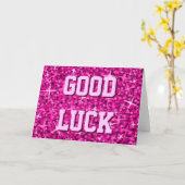 Glitz Pink 'Viel Glück'-Karte Karte (Gelbe Blume)
