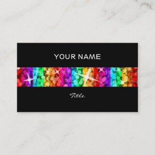Glitz Rainbow Strip Visitenkarte schwarz