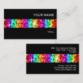 Glitz Rainbow Strip Visitenkarte schwarz (Vorne/Hinten)