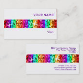 Glitz Rainbow Strip Visitenkarte weiß (Vorne/Hinten)