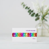 Glitz Rainbow Strip Visitenkarte weiß (Stehend Vorderseite)
