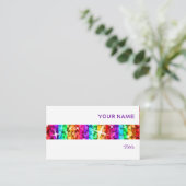 Glitz Rainbow Strip Visitenkarte weiß (Stehend Vorderseite)