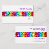Glitz Rainbow Strip Visitenkarte weiß (Vorne/Hinten)