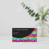 Glitz Rainbow Stripe Black Curve business card Visitenkarte (Stehend Vorderseite)