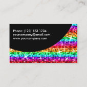 Glitz Rainbow Stripe Black Curve business card Visitenkarte (Rückseite)