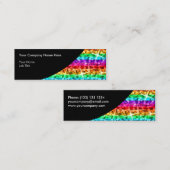 Glitz Rainbow Stripe Black Curve Skinny Mini Visitenkarte (Vorne/Hinten)