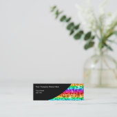 Glitz Rainbow Stripe Black Curve Skinny Mini Visitenkarte (Stehend Vorderseite)