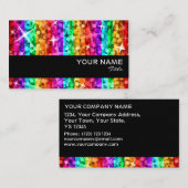 Glitz Rainbow Stripe business card black stripe Visitenkarte (Vorne/Hinten)