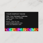 Glitz Rainbow Stripe  business card black stripe Visitenkarte (Rückseite)