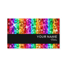 Glitz Rainbow Stripe business card black stripe
