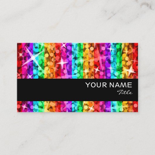 Glitz Rainbow Stripe business card black stripe Visitenkarte (Vorderseite)