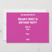 Glitz Rainbow Stripe 'Sweet 16' horizontal Einladung (Rückseite)