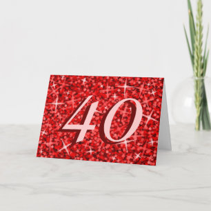 Glitz Red '40' Jubiläumskarte Karte