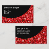 Glitz Red Black Curve Visitenkartenvorlage Visitenkarte (Vorne/Hinten)