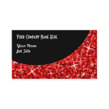 Glitz Red Black Curve Visitenkartenvorlage