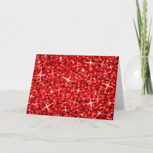 Glitz Red Greetings Card Karte (Vorderseite)