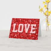 Glitz Red 'LIEBE' Grüße Karte (Gelbe Blume)