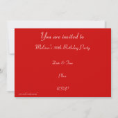 Glitz Red 'Party'! Einladung rosa Text (Rückseite)