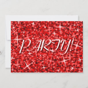 Glitz Red 'Party' Einladung Weihnachten