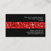 Glitz Red Stripe Visitenkarte schwarz (Rückseite)