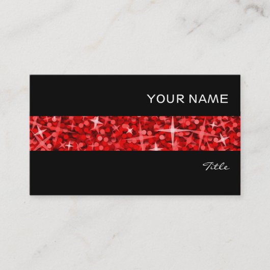 Glitz Red Stripe Visitenkarte schwarz (Vorderseite)