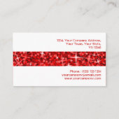 Glitz Red Stripe Visitenkarte weiß (Rückseite)