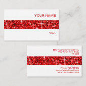Glitz Red Stripe Visitenkarte weiß (Vorne/Hinten)