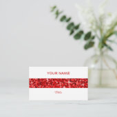 Glitz Red Stripe Visitenkarte weiß hinten (Stehend Vorderseite)